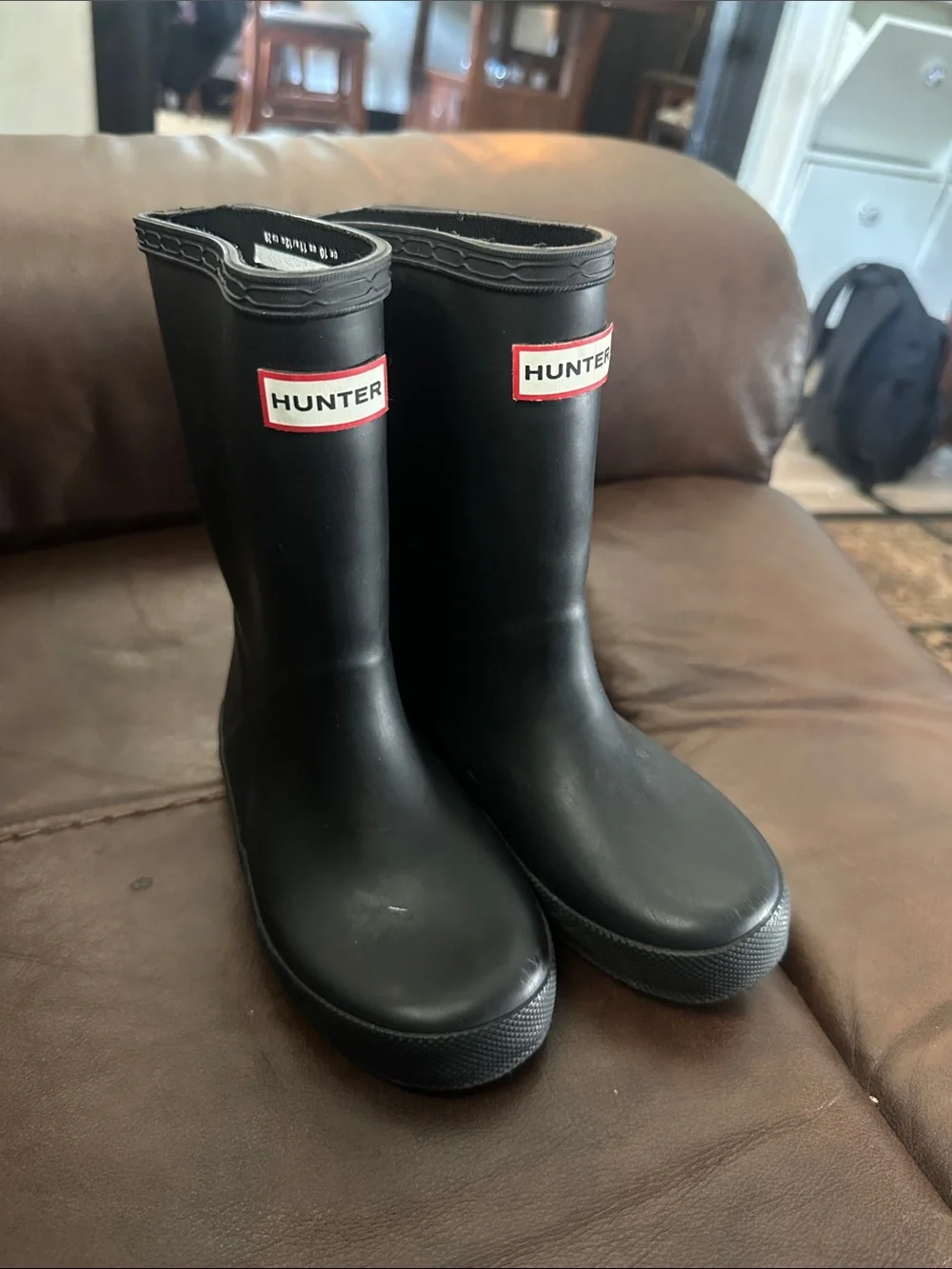 Hunter Black Kids Short Wellington Boots